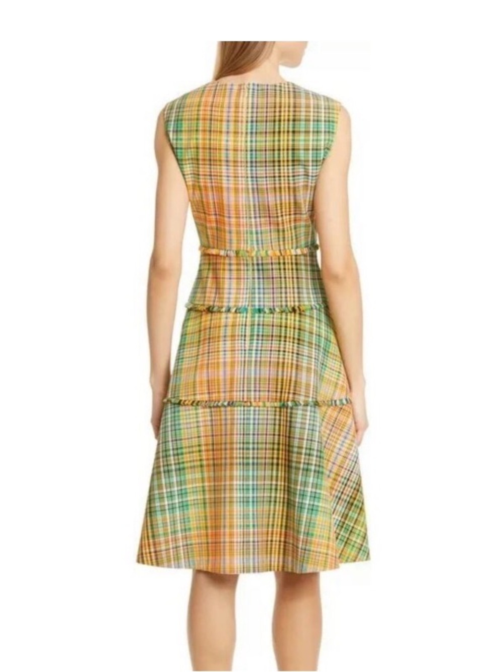 Lela Rose Handloomed Plaid Fringe Trim Fit & Flare Dress, Size 16 (1390) EUC - Picture 16 of 16